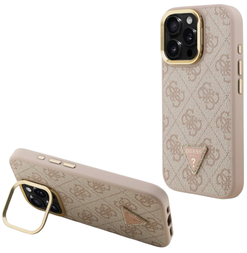 [GUHMP15LPCS4GPTP] GUESS CARCASA MAGSAFE TRIANGLE 4G SOPORTE CAMARA IPHONE 15 PRO ROSA