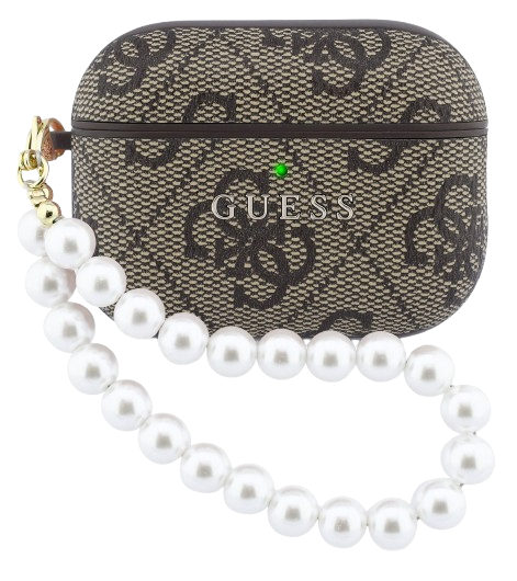 [GUAP3P4E4PSW] GUESS FUNDA PEARL STRAP 4G AIRPODS PRO 3 MARRON