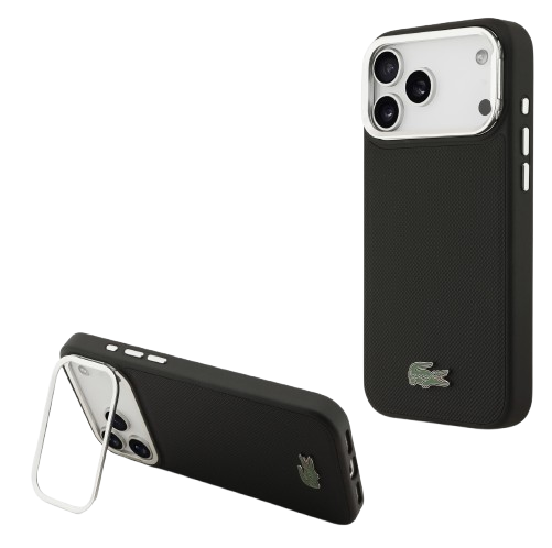 [LCHMP17LPCSLAK] LACOSTE CARCASA MAGSAFE SOPORTE CAMARA IPHONE 17 PRO NEGRO