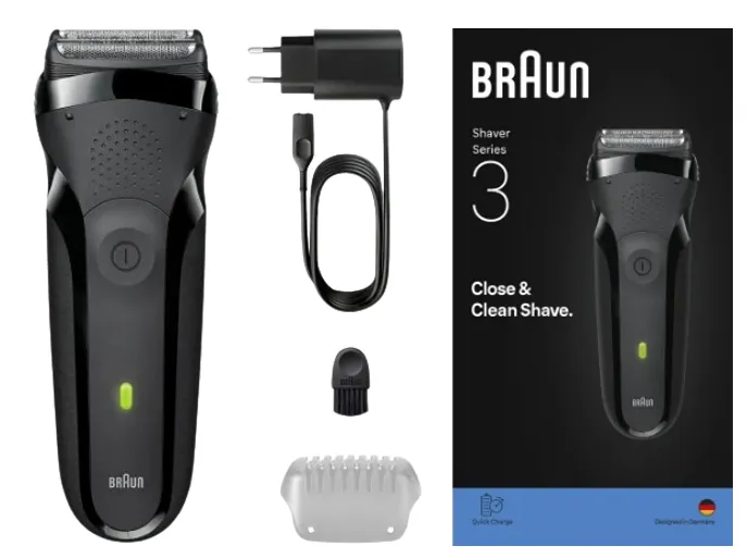 BRAUN AFEITADORA 300S CON BATERIA / RESISTENTE AL AGUA