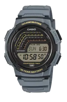 CASIO RELOJ WS-1800-2AV NEGRO / AZUL CELESTE