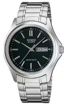 [MTP1239D1A] CASIO RELOJ MTP-1239D-1A ESFERA NEGRA / ACERO
