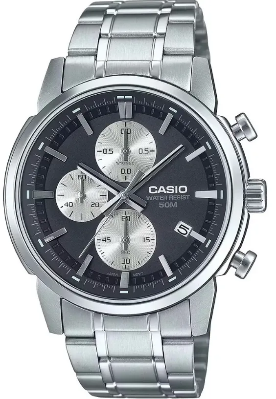 [MTPE510D1A2] CASIO RELOJ MTP-E510D-1A2 ESFERA NEGRA / ACERO