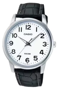[MTP1303L7B] CASIO RELOJ MTP-1303L-7B ESFERA BLANCA / CORREA CUERO NEGRO