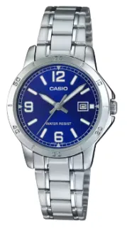 [LTPV004D2B] CASIO RELOJ LTP-V004D-2B ESFERA AZUL / CORREA PLATEADA