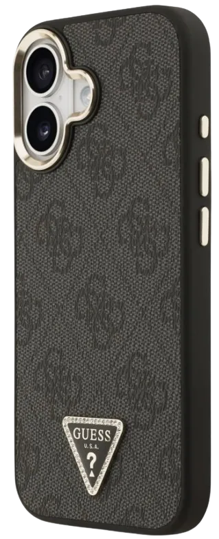 [GUHMP17SP4GTDGMK] GUESS CARCASA MAGSAFE 4G TRIANGLE STRASS IPHONE 17 NEGRO