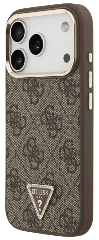 [GUHMP17LP4GTDGMW] GUESS CARCASA MAGSAFE 4G TRIANGLE STASS IPHONE 17 PRO MARRON