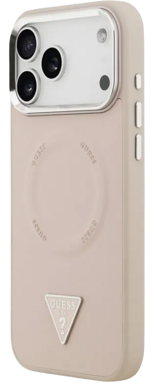 [GUHMP17LPSDTSCMP] GUESS CARCASA MAGSAFE LEATHER TRIANGLE LOGO IPHONE 17 PRO ROSA