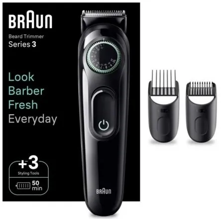 BRAUN BARBERO BT3411/ CON BATERÍA/ 2 ACCESORIOS