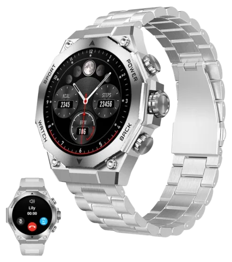 KSIX SMARTWATCH TITANIUM PLATEADO