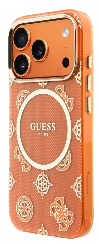 GUESS CARCASA MAGSAFE IML PEONY DOT IPHONE 17 PRO NARANJA
