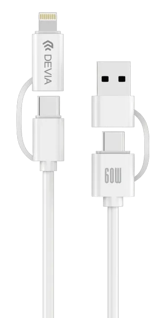 [DSTCL1ACCL] DEVIA CABLE LITE1 USBa - USBc + USBc - LIGHTNING 60W 1,2m