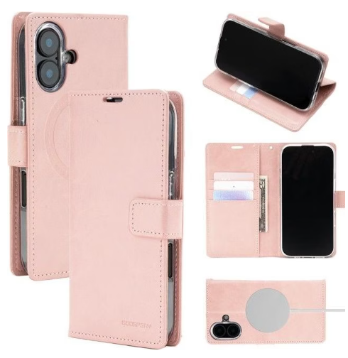 GOOSPERY FUNDA MAGSAFE BLUEMOON DAIRY IPHONE 12/12PRO ORO ROSA