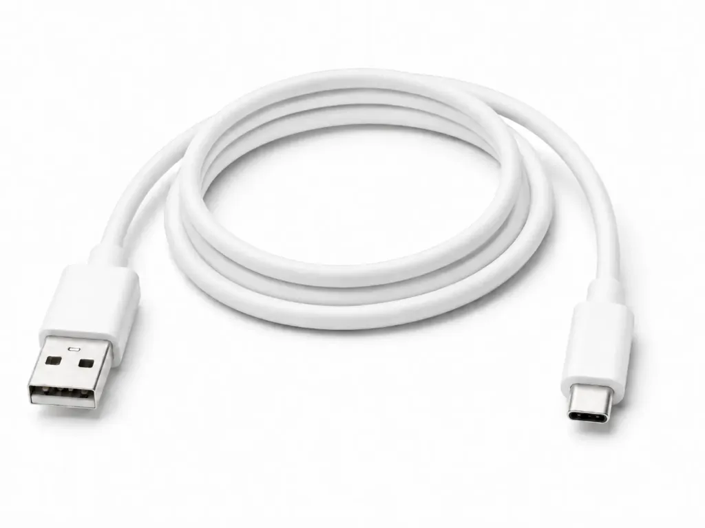 CABLE USB A - USB C 30cm BLANCO (SIN CAJA)