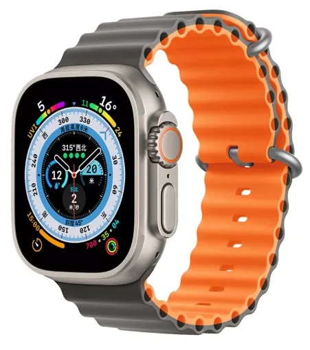 [DSTCSWSP42OG] DEVIA CORREA SILICONE TWO-TONE SPORT6 APPLE WATCH 42/44/45/49mm GRIS/NARANJA