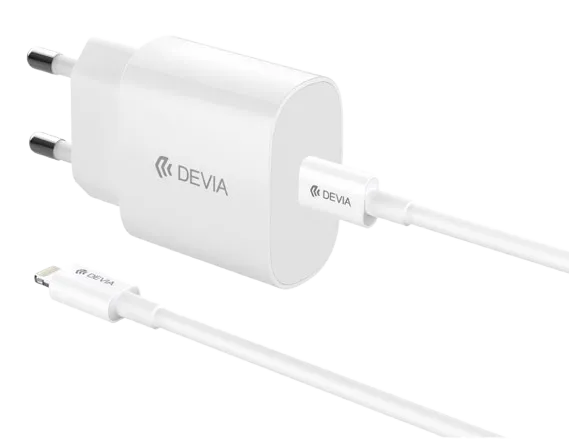 DEVIA CARGADOR ROCKET PD 20W + CABLE C-LIGHTNING BLANCO
