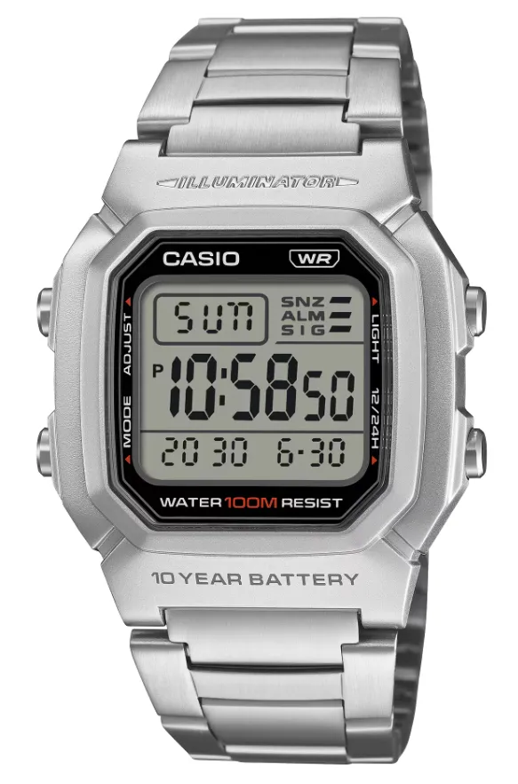 [W800HD1A] CASIO RELOJ W-800HD-1A ILLUMINATOR PLATA