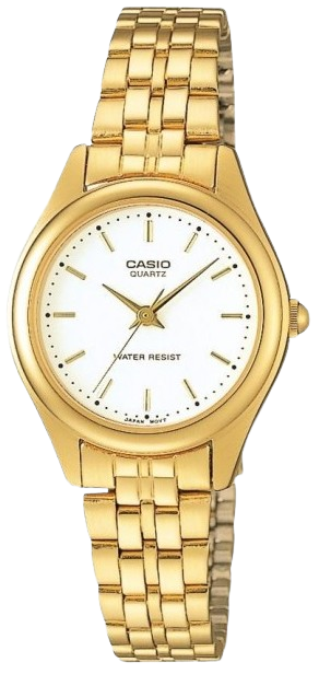 [LTP1129N7A] CASIO RELOJ LTP-1129N-7A ESFERA BLANCA / CORREA DORADA