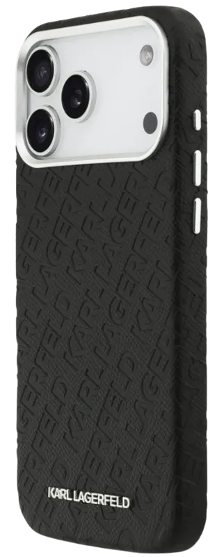 KARL LAGERFELD CARCASA MAGSAFE GRAINED REPEATED LOGO IPHONE 17 PRO MAX NEGRO
