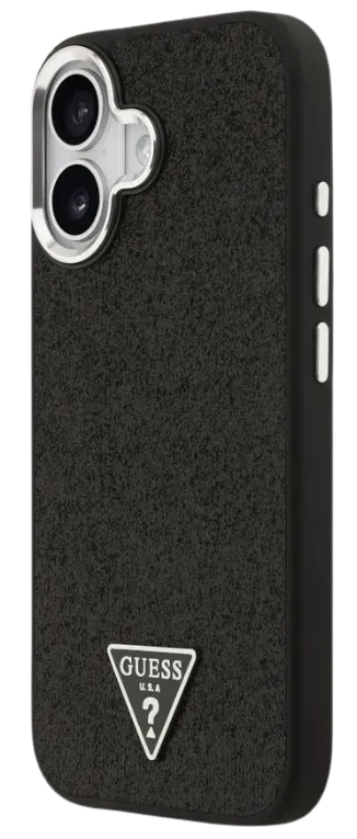 [GUHMP17SPFGTSCMK] GUESS CARCASA MAGSAFE GLITTER TRIANGLE IPHONE 17 NEGRO