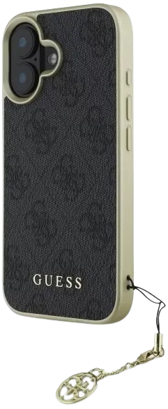 GUESS CARCASA 4G CHARM IPHONE 16 PLUS NEGRO
