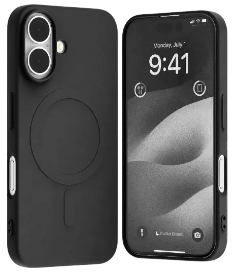 GOOSPERY CARCASA SILICONA MAGSAFE IPHONE 16  NEGRO