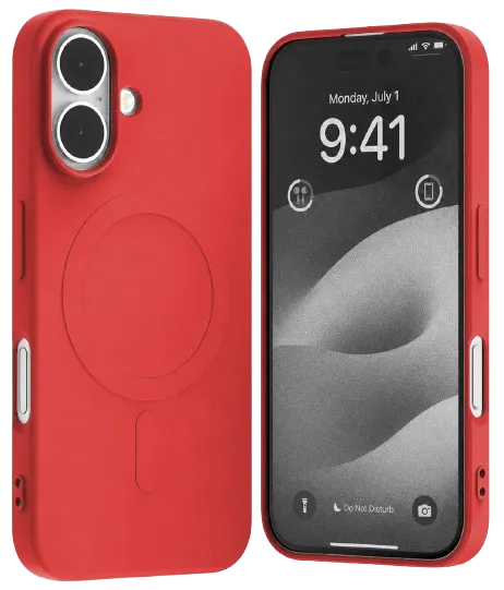 GOOSPERY CARCASA SILICONA MAGSAFE IPHONE 16  ROJO