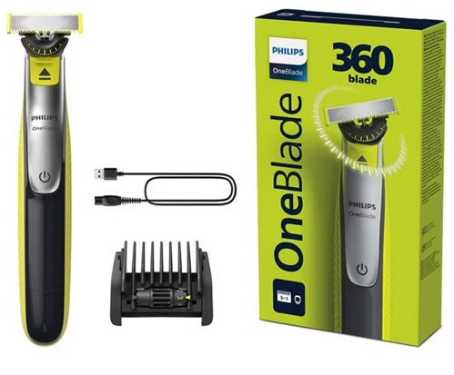 [QP273423] PHILIPS CORTABARBA ONEBLADE 360° / PEINE 5 LONGITUDES QP2734/23 V2