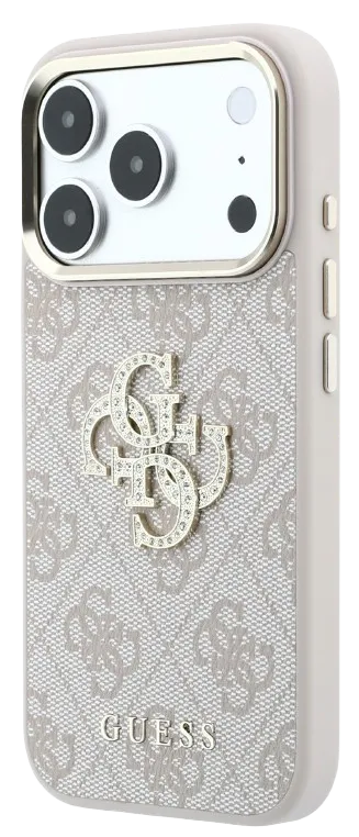 GUESS CARCASA 4G STRASS BIG LOGO IPHONE 18 PRO/17 PRO ROSA