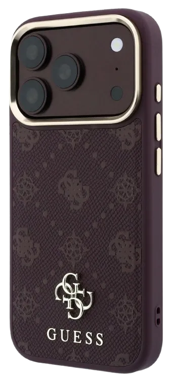 GUESS CARCASA MAGSAFE PEONY 4G SMALL LOGO IPHONE 18 PRO/17 PRO BURDEOS