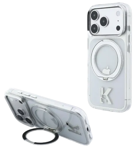 KARL LAGERFELD CARCASA MAGSAFE SOPORTE 360º K LOGO IPHONE 18 PRO MAX/17 PRO MAX