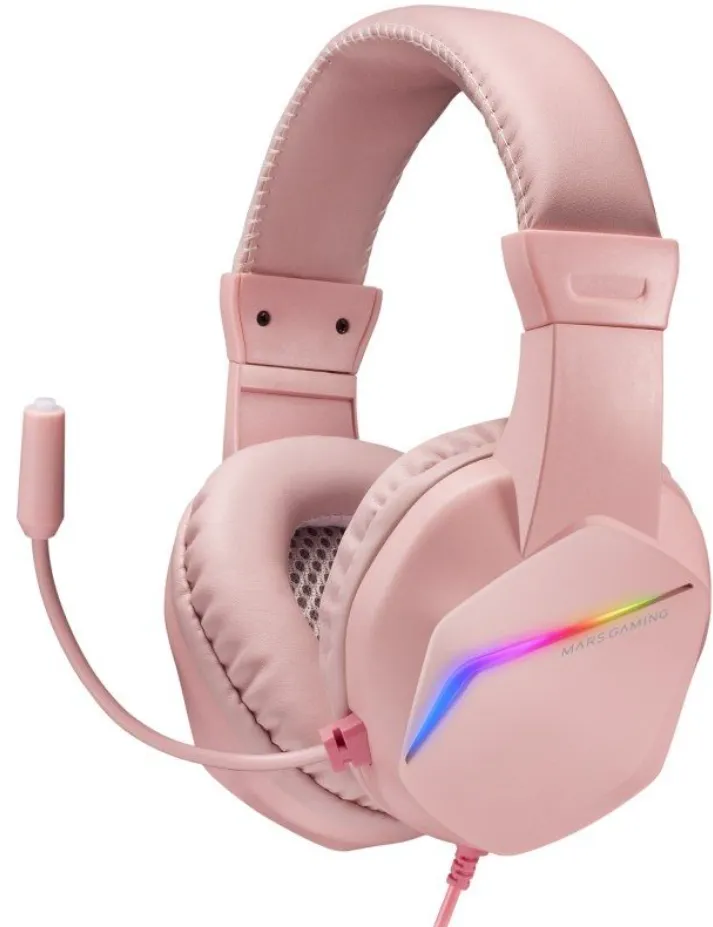 [MH122P] MARS GAMING AURICULARES RGB MH122 JACK ROSA