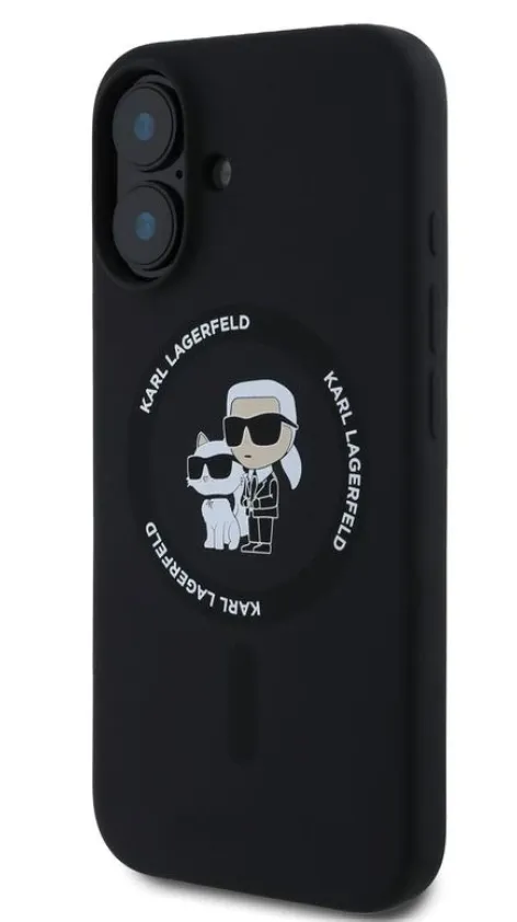 KARL LAGERFELD CARCASA SILICONE MAGSAFE K&C IPHONE 16 NEGRO
