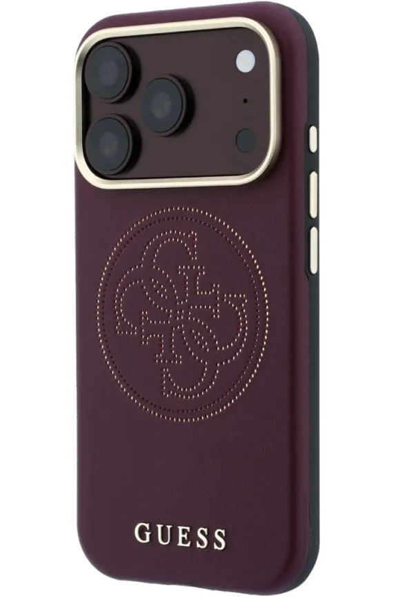 GUESS CARCASA MAGSAFE 4G PERFORATED IPHONE 18 PRO MAX/17 PRO MAX BURDEOS