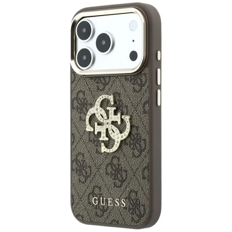 GUESS CARCASA 4G STRASS DIAMOND LOGO IPHONE 18 PRO MAX/17 PRO MAX MARRON