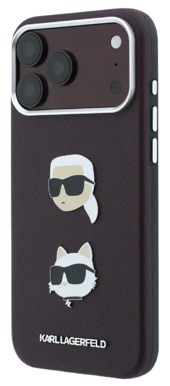 [KLHCP18XPSWFDHPR] KARL LAGERFELD CARCASA GRAINED K&C HEADS IPHONE 18 PRO MAX/17 PRO MAX BURDEOS