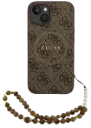 GUESS CARCASA MAGSAFE RING STRAP IPHONE 15 MARRON