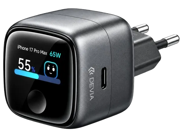 [DSTCU19SDG] DEVIA CARGADOR MINI SMART DISPLAY 65W GRIS