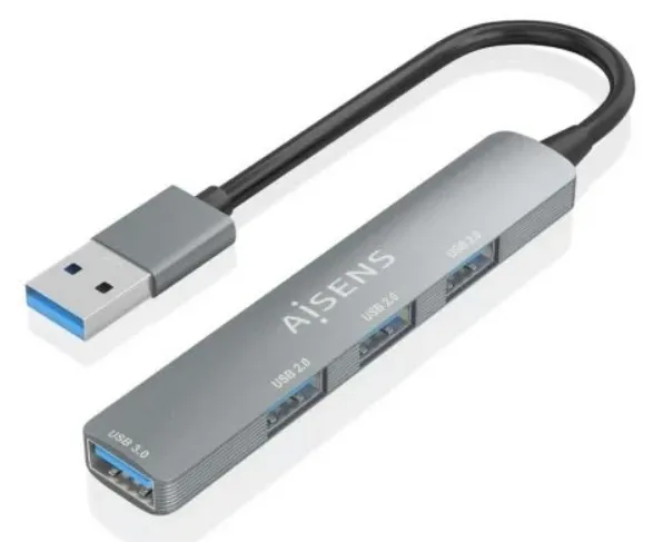 [A1060859] AISENS HUB 4xUSB 3.0 GRIS