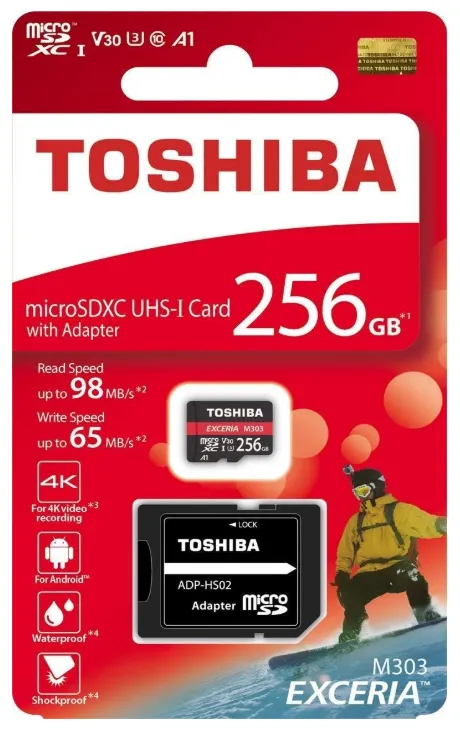 [THNM303R2560E2] TOSHIBA TARJETA MEMORIA EXCERIA M303 MICROSDXC 256GB 4K