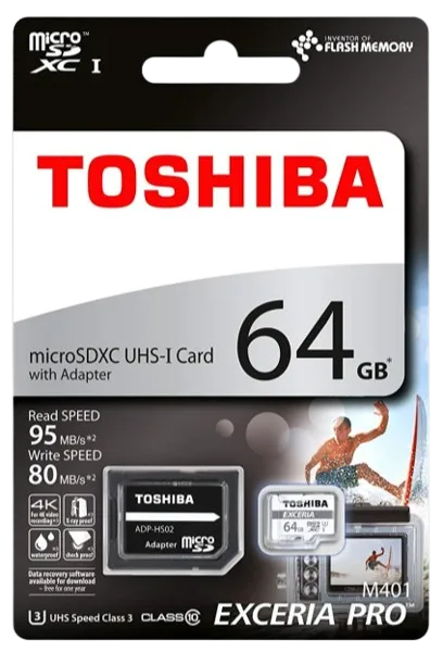 [THNM401S0640E2] TOSHIBA TARJETA MEMORIA EXCERIA PRO M401 MICROSDXC 64GB 4K