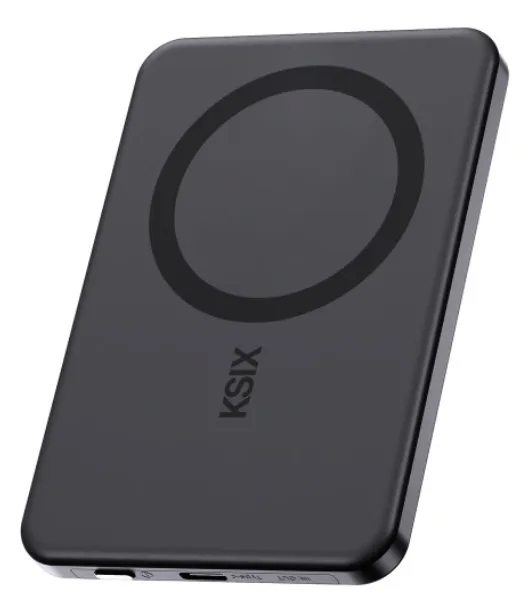 KSIX BATERIA MAGNETICA SLIM DISPLAY 5000mAh PD 20W NEGRO