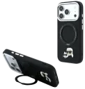 KARL LAGERFELD CARCASA MAGSAFE SOPORTE 360º K&C PIN IPHONE 18 PRO MAX/17 PRO MAX NEGRO