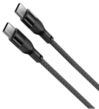 [BCL060WAT04] KSIX CABLE TRENZADO 60W TIPO C - TIPO C 1m NEGRO