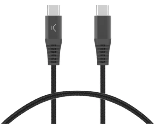 [BXCUCC1T5] KSIX CABLE TRENZADO 65W TIPO C - TIPO C 1m NEGRO