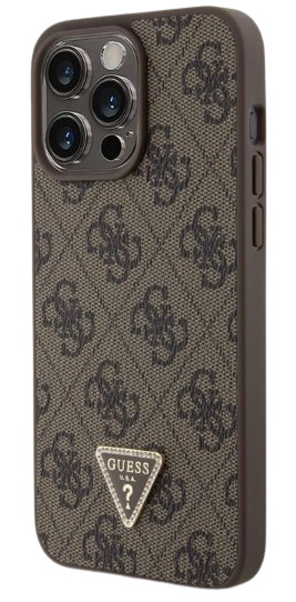 GUESS CARCASA 4G TRIANGLE STRASS IPHONE 15 PRO MAX MARRON
