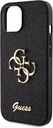 GUESS CARCASA GLITTER 4G IPHONE 16 NEGRO