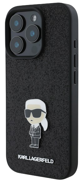 KARL LAGERFELD CARCASA IKONIK GLITTER PIN IPHONE 16 PRO MAX NEGRO