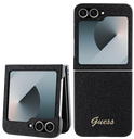 GUESS CARCASA GLITTER METAL LOGO SAMSUNG FLIP 6 NEGRO