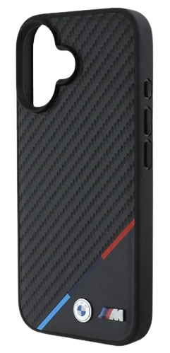 BMW CARCASA MAGSAFE CARBON TRICOLOR IPHONE 16 PLUS NEGRO